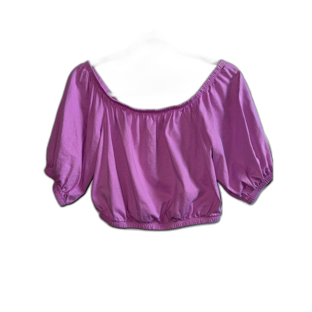 Old Navy Purple Puff Sleeve Off the Shoulder Top SP - Picture 5 of 8